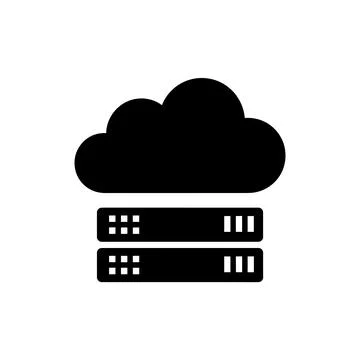 Cloud Computing and Data Storage Glyph Icon 스톡 일러스트