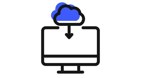 Cloud computing and data sync icon Ilustración de archivo