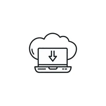 Cloud computing and data transfer concept showcasing seamless upload and do.. Illustrazione stock