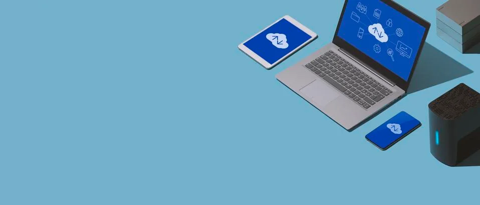 Cloud computing and data transmission 스톡 일러스트