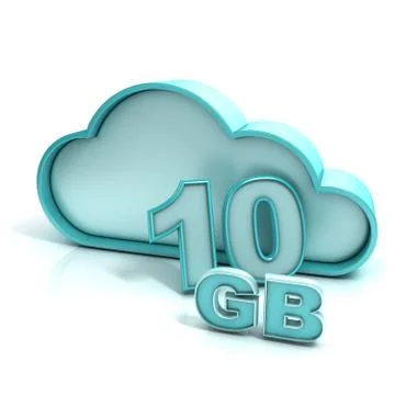 Cloud computing and database. 10 GB capacity イラスト素材