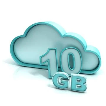 Cloud computing and database. 10 GB capacity Cloud computing and database.... Stock Photos