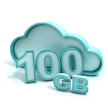 Cloud computing and database. 100 GB capacity Cloud computing and database... Stock Photos