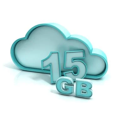 Cloud computing and database. 15 GB capacity 스톡 일러스트
