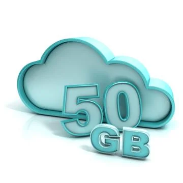 Cloud computing and database. 50 GB capacity 库存插图