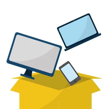 Cloud computing and devices Stock Illustration