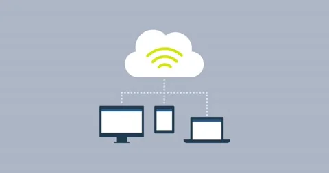 Cloud computing and devices network Stock Footage 195986250