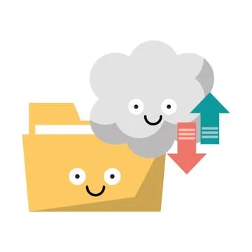 Cloud computing and digital folder 스톡 일러스트