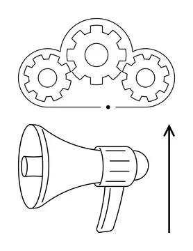 Cloud Computing and Digital Marketing Innovation with Growth Symbolism Illustrazione stock