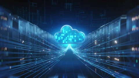 Cloud Computing and Digital Network in Server Room Stock-Footage 310742648