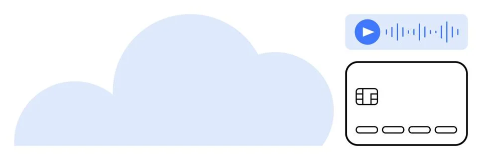 Cloud Computing and Digital Payment with Audio Data for Financial Transacti.. Illustrazione stock