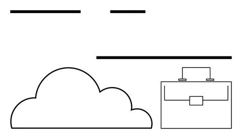 Cloud Computing and Digital Storage with Minimalist Business Elements イラスト素材