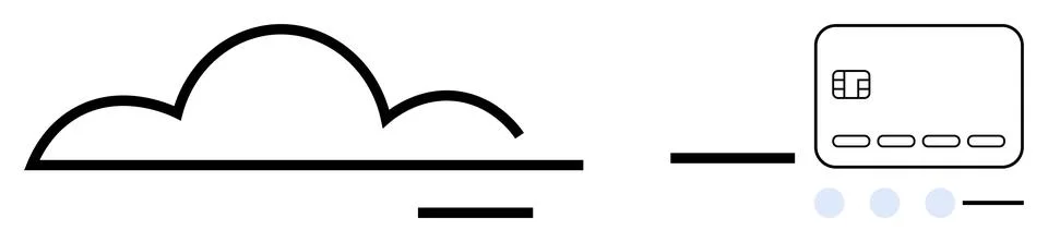 Cloud computing and digital transactions credit card integration for stream.. Stock Illustration