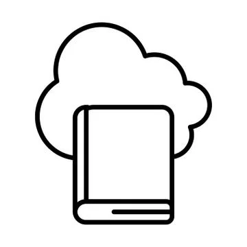 Cloud computing and ebook line style icon vector design Stock Illustration
