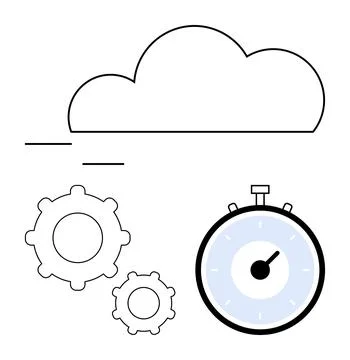 Cloud Computing and Efficiency Optimizing Processes with Technology and Tim.. Stock Illustration