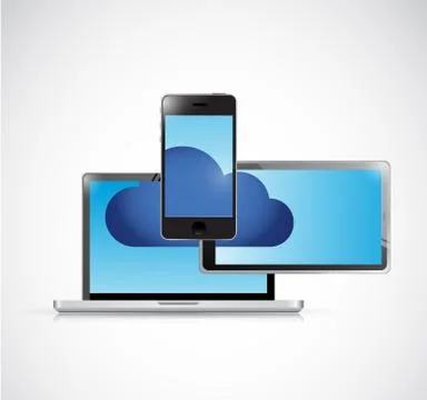 Cloud computing and electronics illustration 스톡 일러스트