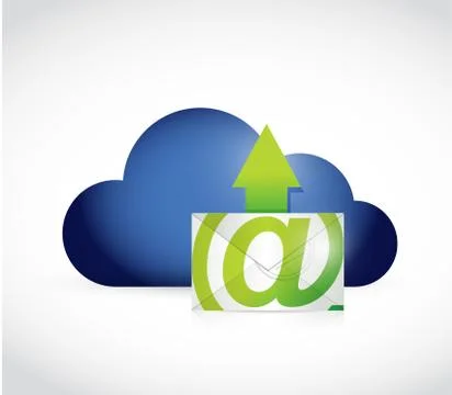 Cloud computing and email illustration design 스톡 일러스트