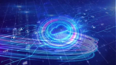 Cloud Computing and Fast Data Transfer Concept Stock-Footage 336478498