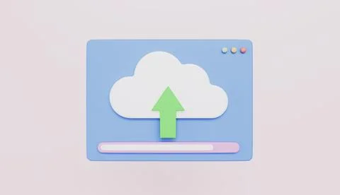 Cloud computing and file management 3d illustration Illustrazione stock