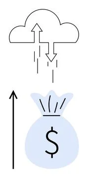 Cloud Computing and Financial Growth Enhancing Business Efficiency and Stock Illustration