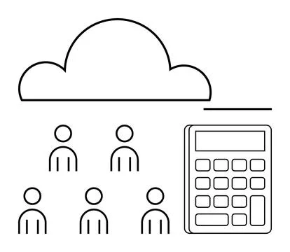 Cloud Computing and Financial Management with User Collaboration Concept Stock Illustration