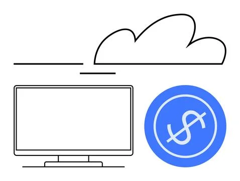 Cloud Computing and Financial Management Technology イラスト素材