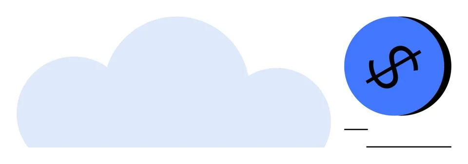 Cloud Computing and Financial Technology Concept with Dollar Symbol 스톡 일러스트