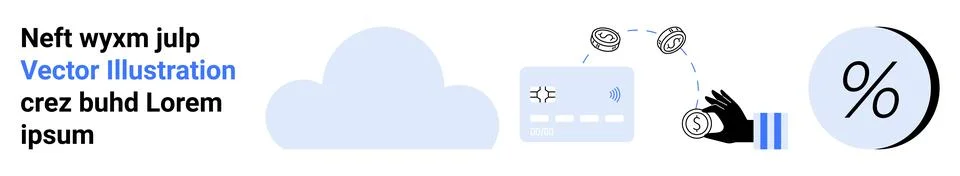 Cloud Computing and Financial Transactions with Data Analysis Elements Stock Illustration