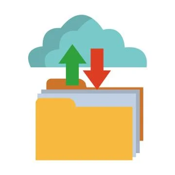 Cloud computing and folder Stockillustratie