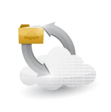 Cloud computing and folder illustration design 库存插图