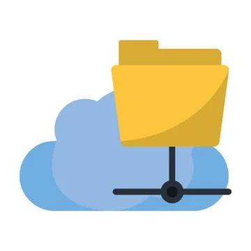 Cloud computing and folder symbol Stockillustratie