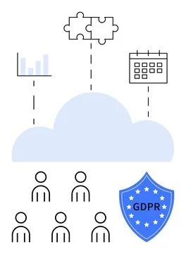 Cloud Computing and GDPR Compliance Protecting Data and Ensuring Privacy in.. Illustrazione stock