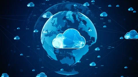 Cloud Computing and Global Data Network Illustrazione stock