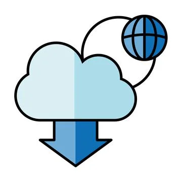 Cloud computing and global sphere vector design Stockillustratie