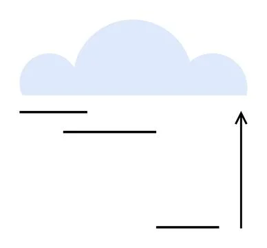Cloud Computing and Growth Concept with Abstract Blue Cloud and Upward Arrow 스톡 일러스트