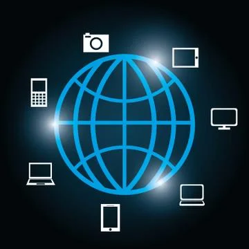 Cloud computing and hosting design 스톡 일러스트