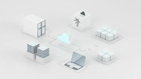 Cloud computing and information devices, 3d rendering. Stock Footage 158745358