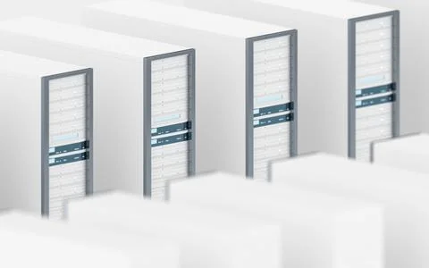 Cloud computing and information devices, 3d rendering. Stock Illustration