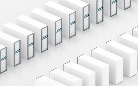 Cloud computing and information devices, 3d rendering. Stock Illustration