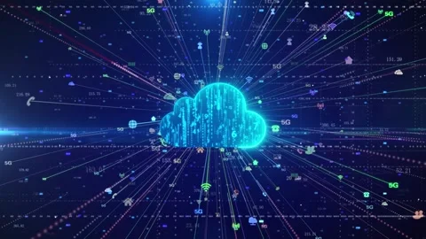 Cloud computing and internet information technology concept background Stock Footage 242497562