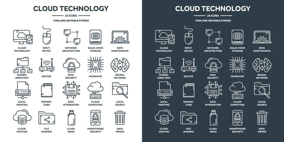 Cloud computing and internet technology, database remote access. Web hosting Stock Illustration