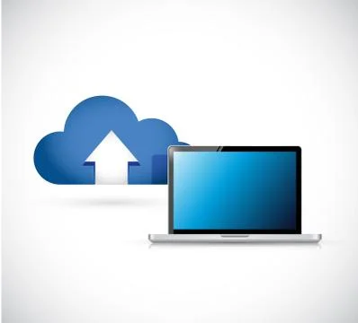 Cloud computing and laptop. connection concept Stock Illustration