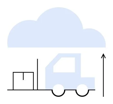 Cloud Computing and Logistics Elevate Business Efficiency with Technology Stock Illustration