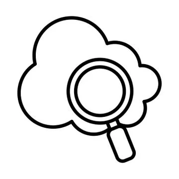 Cloud computing and lupe line style icon vector design Stock Illustration