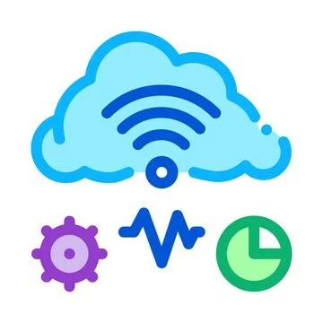 Cloud computing and machine learning color icon vector illustration Illustrazione stock