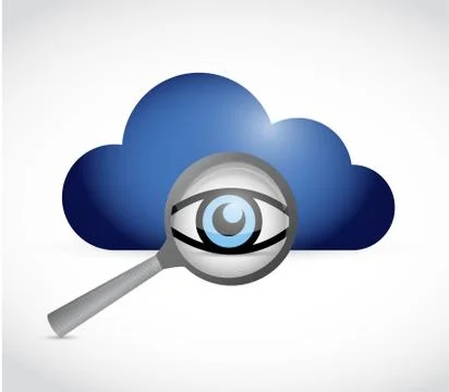 Cloud computing and magnify search review Illustrazione stock