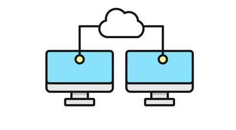 Cloud computing and network connection icon. Stock Illustration