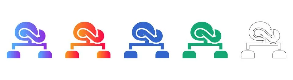 Cloud Computing and Network Topology Icons Set 库存插图