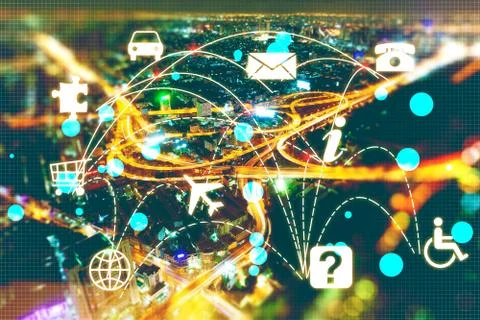 Cloud computing and networking background Stock Photos