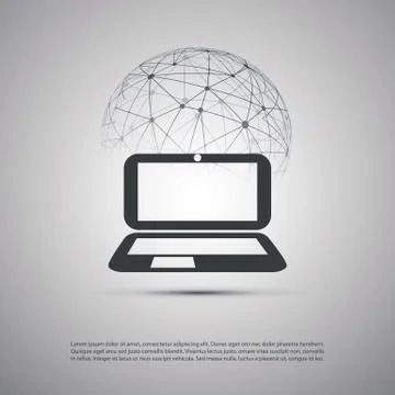 Cloud Computing and Networking Concept, Global Digital Network Connections Stock Illustration